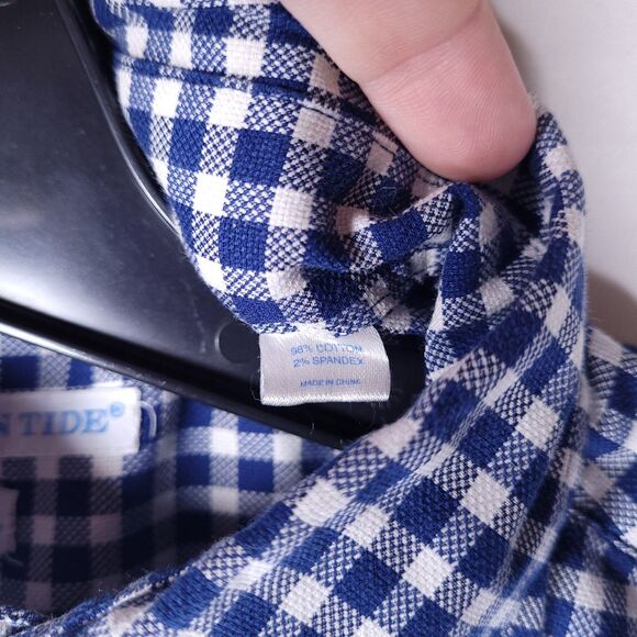 Southern Tide Shirt Mens Large Gingham Navy, White Classic Fit - Picture 10 of 11